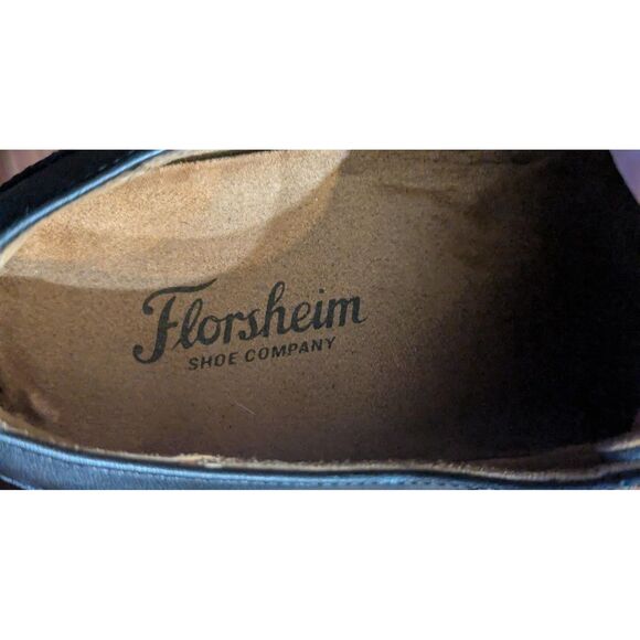 Florsheim Men's Cap Toe Oxford Dress Shoes Black Leather 9.5 M - Picture 3 of 5